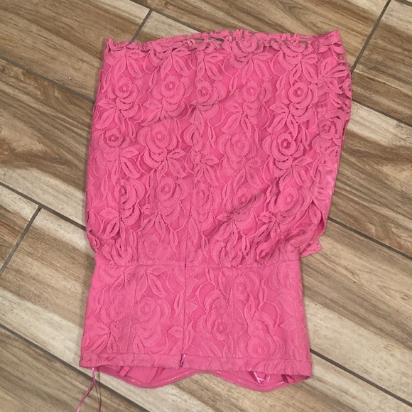 Jessica Simpson pink summer party date night 
NWT floral lace overlay strapless - Picture 4 of 9